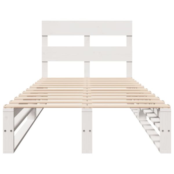 vidaXL Cadre de lit sans matelas blanc 75x190 cm bois de pin massif