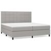 vidaXL Sommier &agrave; lattes de lit avec matelas Gris clair 200x200cm Tissu
