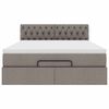 vidaXL Lit ottoman avec matelas et LED taupe 140x190 cm tissu