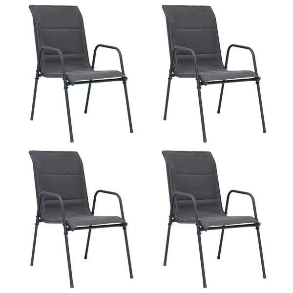 vidaXL Ensemble &agrave; manger d'ext&eacute;rieur 5 pcs Acier Anthracite