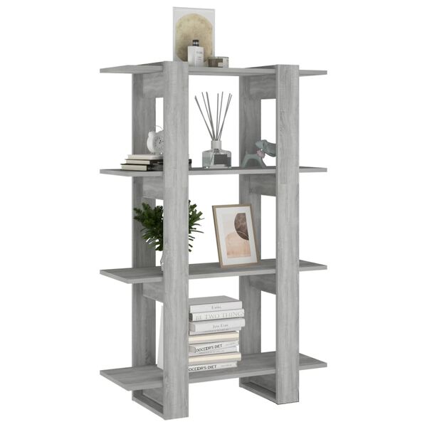 vidaXL Bibliothèque/Séparateur de pièce Sonoma gris 80x30x123,5 cm