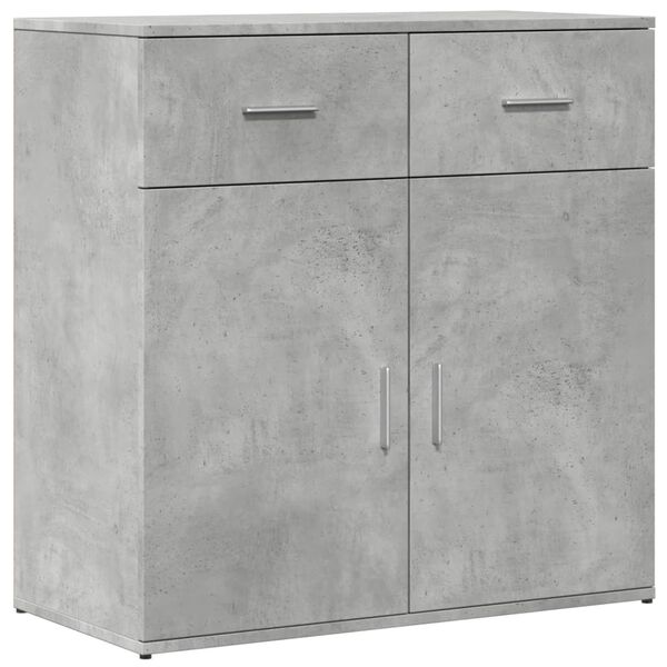 vidaXL Buffet gris b&eacute;ton 79x38x80 cm bois d'ing&eacute;nierie