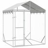 vidaXL Chenil d'ext&eacute;rieur pour chiens avec toit argent&eacute; 2x2x2,5 m