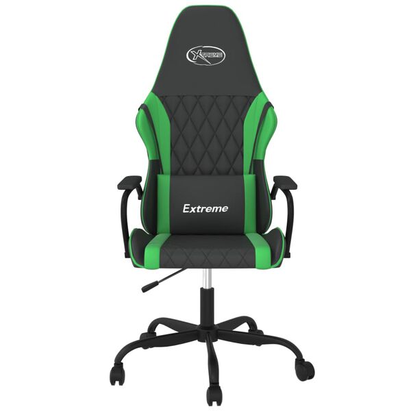 vidaXL Chaise de jeu Noir et vert Similicuir