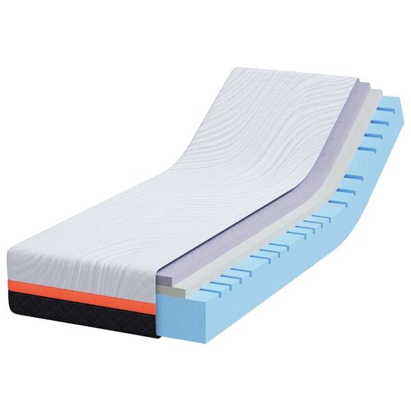 vidaXL Matelas Blanc et Gris 70 x 200 cm Tissu jacquard