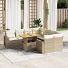 vidaXL Salon de jardin avec coussins 9 pcs beige r&eacute;sine tress&eacute;e
