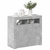 vidaXL Buffet avec lumi&egrave;res LED gris b&eacute;ton 80x35x75 cm