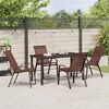 vidaXL Ensemble de salle &agrave; manger pour jardin 5 pcs Marron et Noir