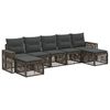 vidaXL Ensemble de canap&eacute; de jardin 7 pc Gris et Gris fonc&eacute; polyrotin