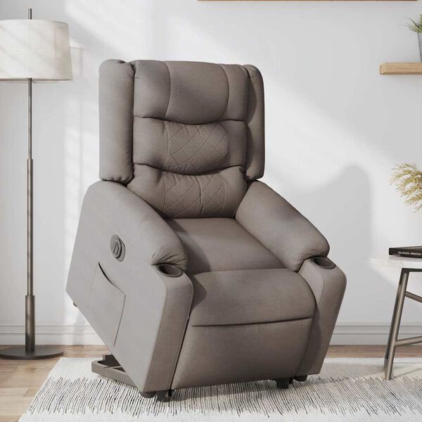 vidaXL Fauteuil inclinable &eacute;lectrique taupe tissu