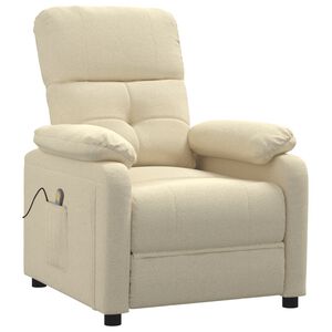 vidaXL Fauteuil de massage Cr&egrave;me Tissu