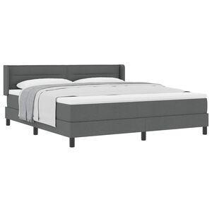vidaXL Lit &agrave; ressorts avec matelas Gris fonc&eacute; 200 x 180 cm Polyester
