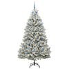 vidaXL Sapin de No&euml;l artificiel Vert et blanc 210 cm PVC et m&eacute;tal