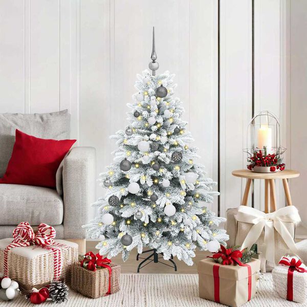 vidaXL Sapin de No&euml;l artificiel avec 150 LED Blanc 120 cm PE et PVC