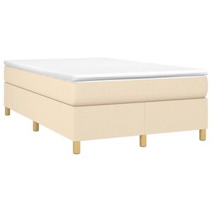 vidaXL Sommier &agrave; lattes de lit avec matelas cr&egrave;me 120x190 cm tissu