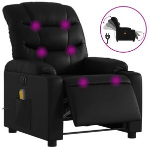 vidaXL Fauteuil de massage inclinable &eacute;lectrique noir similicuir
