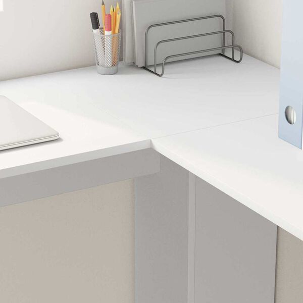 vidaXL Bureau d'angle avec rangement Blanc 140 x 113.5 x 75 cm
