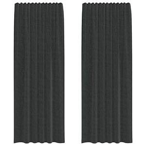 vidaXL Rideaux en voile avec passe-tringles 2 pcs noir
