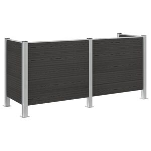 vidaXL Cl&ocirc;ture de poubelle Gris 237 x 85 x 115 cm Aluminium et WPC