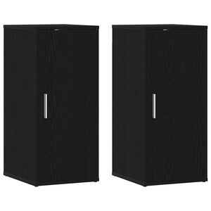 vidaXL Armoires &agrave; chaussures 2 pcs ch&ecirc;ne noir 32x35x70 cm