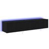 vidaXL Meuble TV mural 2 pc Ch&ecirc;ne noir Bois d'ing&eacute;nierie