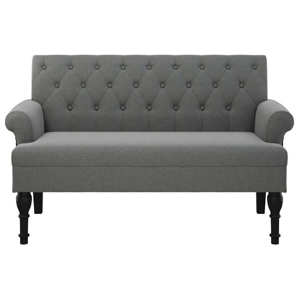 vidaXL Banc avec dossier Gris foncé 120 x 62 x 75,5 cm Tissu