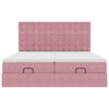vidaXL Cadre de lit ottoman avec matelas rose 160x200 cm velours