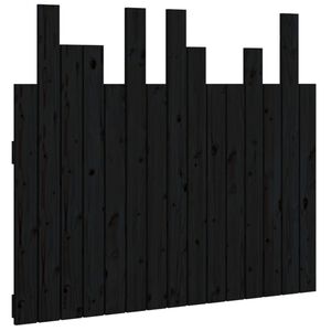 vidaXL T&ecirc;te de lit murale Noir 95,5x3x80 cm Bois massif de pin