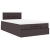 VidaXL Cadre de lit ottoman avec matelas marron fonc&eacute; 120x190 cm tissu
