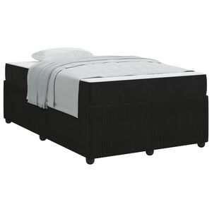 vidaXL Cadre de lit avec matelas Noir 120 x 200 cm tissu