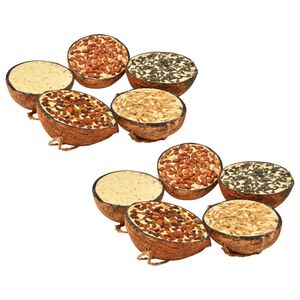 vidaXL Moiti&eacute;s de noix de coco de nourriture d'oiseaux 10 pcs 290 g