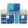 vidaXL Lit mezzanine enfants avec tunnel sans matelas bleu 90x190 cm