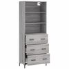 vidaXL Buffet haut Sonoma gris 69,5x34x180 cm Bois d'ing&eacute;nierie