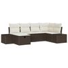 vidaXL Ensemble de canap&eacute; de jardin 6 pcs Marron polyrotin