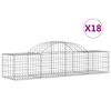 vidaXL Paniers à gabions arqués 18 pcs 200x50x40/60 cm fer galvanisé