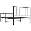 vidaXL Cadre de lit m&eacute;tal sans matelas avec pied de lit noir 80x200 cm