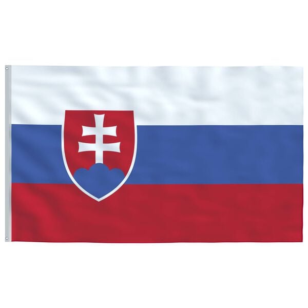 vidaXL Drapeau de la Slovaquie et m&acirc;t 6,23 m Aluminium