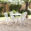 vidaXL Ensemble de salle &agrave; manger pour jardin 5 pcs Blanc Aluminium