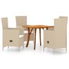 vidaXL Ensemble &agrave; manger de jardin 5 pcs Beige