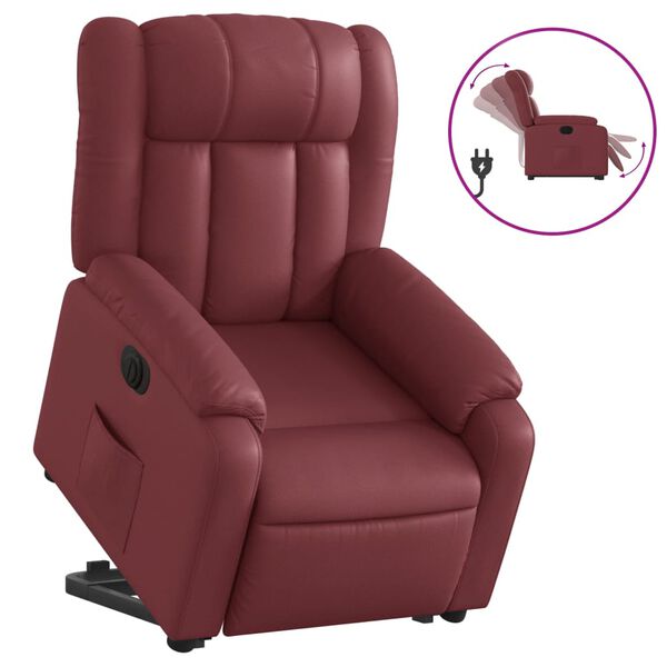 vidaXL Fauteuil inclinable &eacute;lectrique rouge bordeaux similicuir
