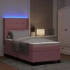 vidaXL Lit &agrave; ressorts avec matelas avec LED Rose 80 x 200 cm Velours