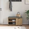 vidaXL Banc d'entr&eacute;e avec coussin Uni Ch&ecirc;ne artisanal 80 x 38 x 46 cm