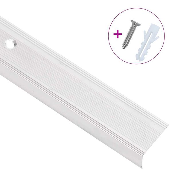 vidaXL Nez de marche forme en L 5 pcs aluminium 100 cm argent&eacute;