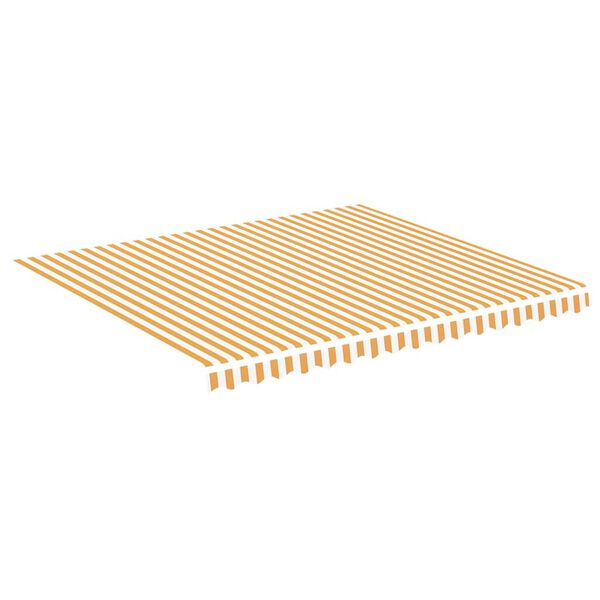 vidaXL Tissu de remplacement pour auvent Jaune et blanc 4x3,5 m