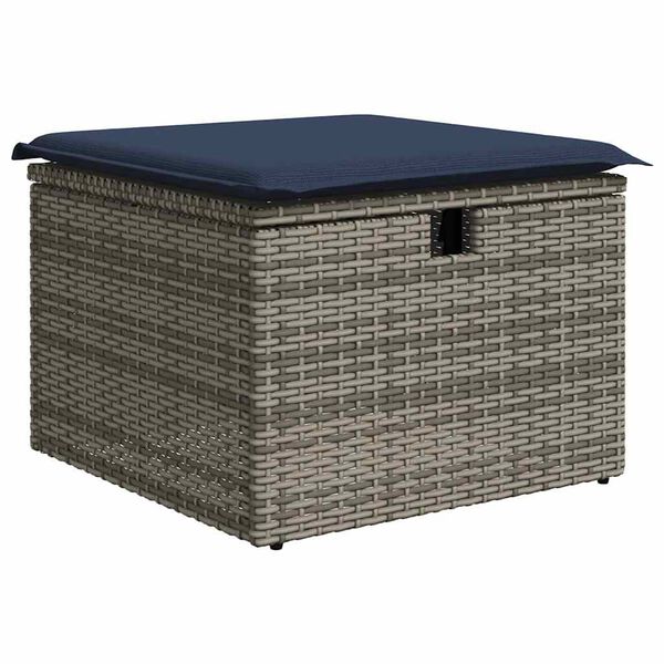 vidaXL Salon de jardin 6 pcs avec coussins gris r&eacute;sine tress&eacute;e
