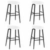 vidaXL Chaises de bar lot de 4 blanc