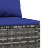 vidaXL Canapés centraux de jardin et coussins 2pcs Gris Résine tressée