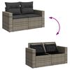 vidaXL Salon de jardin avec coussins 7 pcs gris r&eacute;sine tress&eacute;e