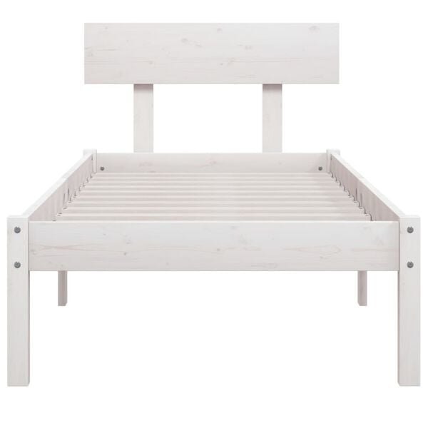 vidaXL Cadre de lit sans matelas blanc bois de pin massif