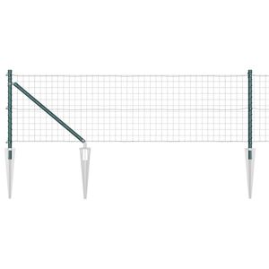 vidaXL Cl&ocirc;ture avec poteau Vert 0,4 x 10 m Acier et PVC